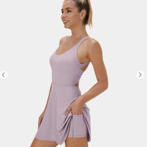 Halara Barre Ballet Dance Dress 2-in-1 Cut out twisted Side Pocket